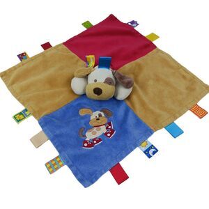 Taggies Puppy Dog Security Blanket Lovey Red Shoes Mary Meyer Crib Satin 13In